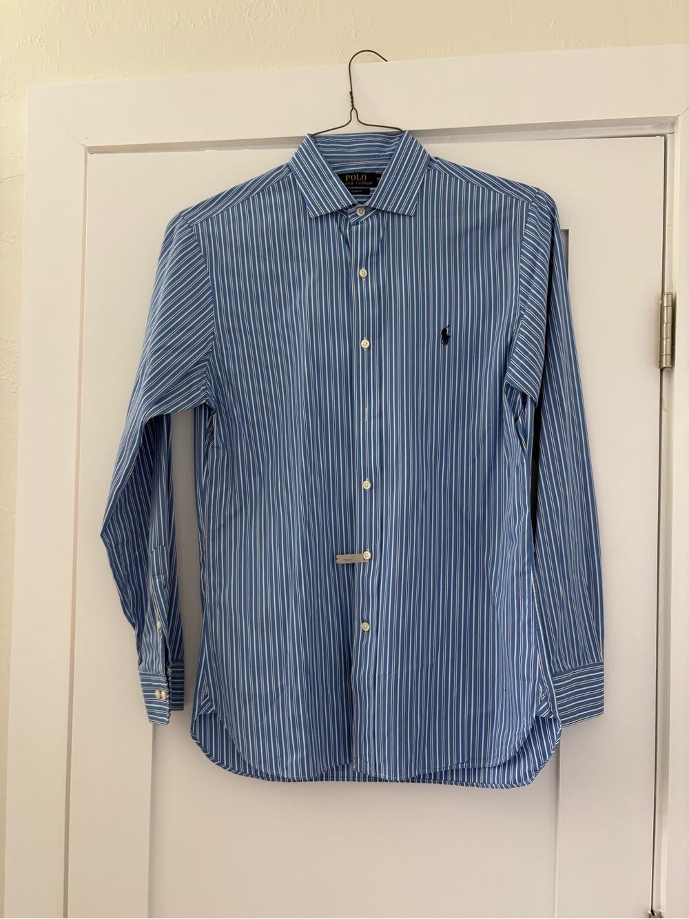 Polo Ralph Lauren Blue Striped Slim Fit Shirt 15.5 M
